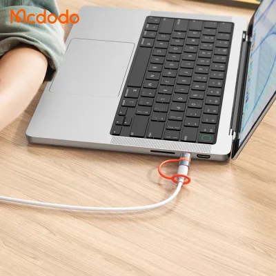 تبدیل کابل لایتنینگ به تایپ سی 60 وات مک دودو مدل Mcdodo Silicone Hook Lightning to USB-C Adapter OT-553