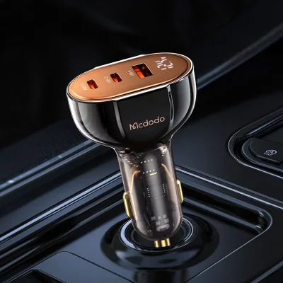 شارژر فندکی 3 پورت 100 وات مک دودو مدل Mcdodo 100W 3-Port Digital Display PD Car Charger CC-2310