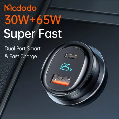 شارژر فندکی تایپ سی 2 پورت 95 وات مک دودو مدل Mcdodo 95W 2-Port Digital Display PD Car Charger CC-5670