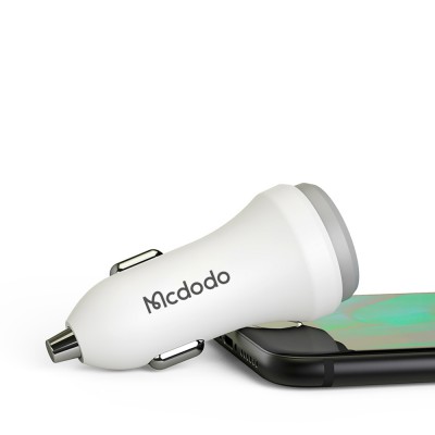 شارژر فندکی USB دو پورت 30 وات فست شارژ مک دودو مدل Mcdodo 30W Dual USB-A Car Charger CC-3840