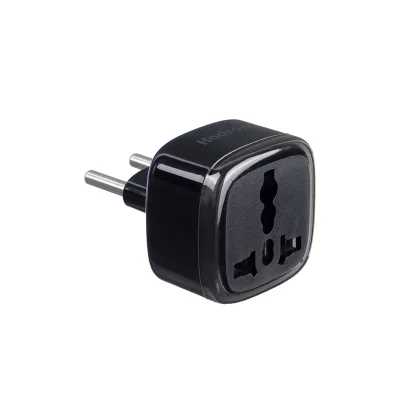 مشکی - مبدل برق 3 به 2  یونیورسال بدون چراغ هادرون Hadron Universal Power Plug Adapter A10E-1