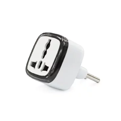 سفید - مبدل برق سه به دو یونیورسال بدون چراغ هادرون Hadron Universal Power Plug Adapter A10E-1