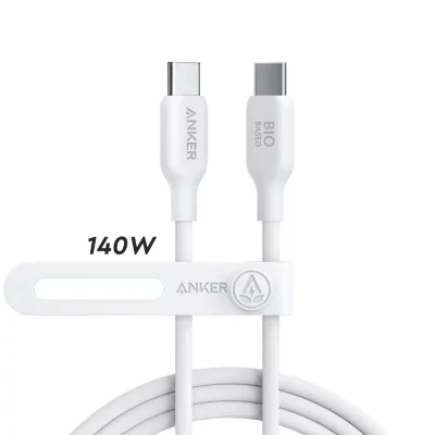 کابل شارژ تایپ‌ سی 140 وات سوپر فست شارژ انکر مدل Anker 544 USB-C to USB-C Bio-Based A80F2 طول 1.8 متر