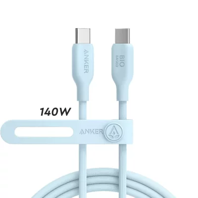 سیم شارژ دو سر تایپ‌ سی 140 وات سوپر فست شارژ انکر مدل Anker 544 USB-C to USB-C Bio-Based A80F2 طول 1.8 متر