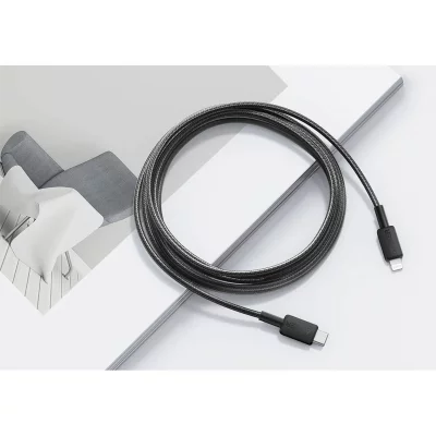 کابل روکش کنفی تایپ‌ سی به لایتنینگ 60 وات انکر مدل Anker 322 USB-C to Lightning Braided A81B6 طول 1.8 متر