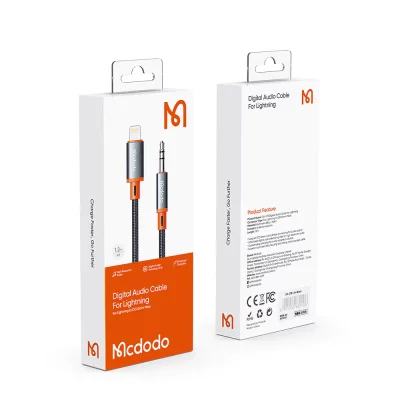 کابل تبدیل لایتنینگ به AUX ماشین مک دودو مدل Mcdodo Lightning to AUX CA-0780 طول 1.2 متر