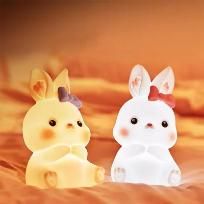 چراغ خواب فانتزی سیلیکونی رومیزی شارژی طرح خرگوش Bunny