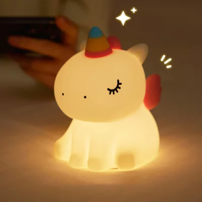 چراغ خواب فانتزی سیلیکونی طرح یونیکورن Sitting Unicorn A007