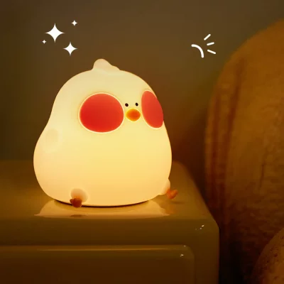 چراغ خواب فانتزی سیلیکونی هفت رنگ RGB طرح پرنده فاخته Cuckoo Chick