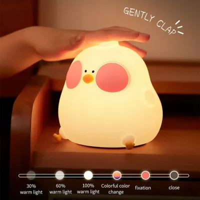 چراغ خواب فانتزی سیلیکونی هفت رنگ RGB طرح پرنده فاخته Cuckoo Chick
