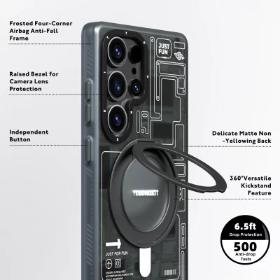 کاور مگ سیف پایه هولدر اس 25 اولترا سامسونگ یانگ کیت Youngkit Cyberpunk 360 Spin MagSafe S25 Ultra