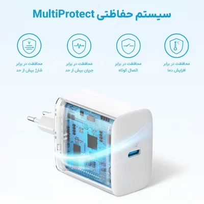 آداپتور انکر 20 وات با کابل تایپ سی انکر مدل Anker Select USB-C B2347