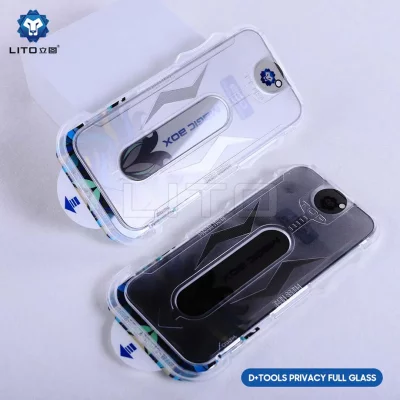 گلس آیفون 13 پرو مکس و 14 پلاس پرایوسی با کیت نصب آسان لیتو LITO Magic Box iPhone 13 Pro Max/14 Plus