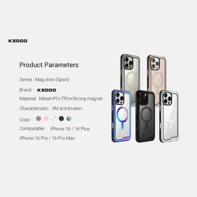 قاب آیفون 16 مگ سیف ( کاور ) کی زد دوو KZDOO MAG ARES SPORT iPhone 16