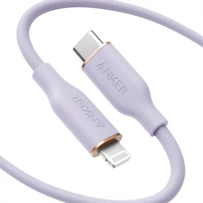 کابل شارژ آیفون لایتنینگ به تایپ سی انکر Anker 641 PowerLine III Flow A8663 طول 1.8 متر