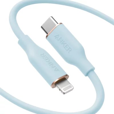 کابل شارژ آیفون لایتنینگ به تایپ سی انکر Anker 641 PowerLine III Flow A8663 طول 1.8 متر