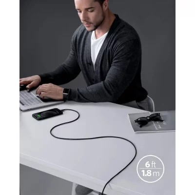 کابل شارژ آیفون لایتنینگ به تایپ سی انکر Anker 641 PowerLine III Flow A8663 طول 1.8 متر
