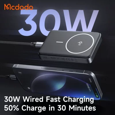 پاوربانک مگ سیف وایرلس 30 وات مک دودو ظرفیت 10000 میلی آمپر Mcdodo Qi2 MC-781