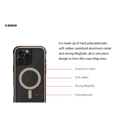 قاب آیفون 16 پرو مگ سیف ( کاور ) کی زد دوو KZDOO MAG ARES iPhone 16 Pro