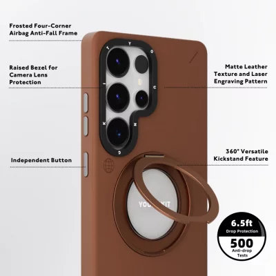 قاب اس 24 اولترا مگ سیف چرمی یانگ کیت Youngkit Leather 360° Spin MagSafe S24 Ultra