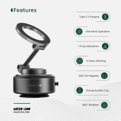 هولدر گوشی موبایل مکشی وکیوم خودکار مگ سیف گرین لاین مدل GX-31