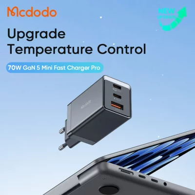 شارژر 70 وات سوپر فست شارژ 3 خروجی مک دودو Mcdodo 70W Gan5 mini CH-154 NEW