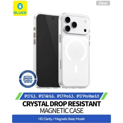 قاب آیفون 17 نرمال ( کاور ) شفاف مگ سیف بلوئو Crystal Drop MagSafe iPhone 17