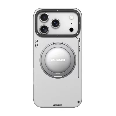 قاب آیفون 17 پرو مگ سیف چرمی پایه هولدر یانگ کیت Youngkit Leather 360° Spin MagSafe iPhone 17 Pro