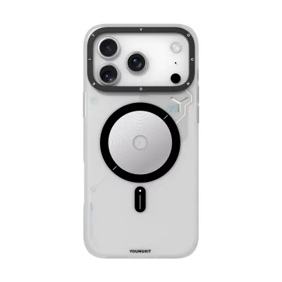 کاور مگ سیف نیمه شفاف یانگ کیت مدل Sander Disk Battle MagSafe مناسب آیفون 17 پرومکس اپل iPhone 17 Pro Max