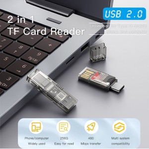 کارت‌خوان (رم ریدر) یسیدو مدل USB & Type-C 2 in 1 Card Reader GS21