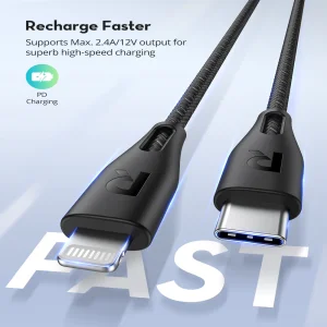 کابل تایپ‌سی به لایتنینگ راوپاور مدل USB-C Lightning RP-CB1017 طول 1.2 متر