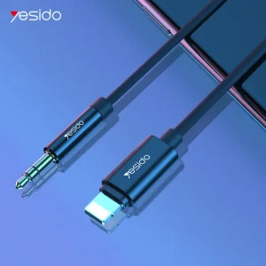 مبدل Aux نرگی به لایتنینگ یسیدو مدل YESIDO YAU17 طول 1.2 متر