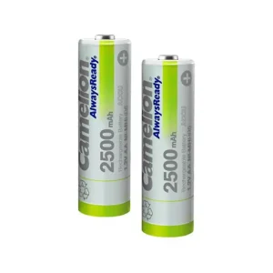 باتری قلمی قابل شارژ کملیون ظرفیت 2500mAh مدل AlwaysReady-AA HR6 بسته 2 عددی