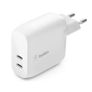 شارژر 2 پورت 40 وات بلکین مدل Belkin BoostCharge Dual USB-C PD Wall Charger 40W