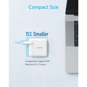 شارژر 2 پورت 35 وات انکر مدل PowerPort PD+ 2 Port USB-C & USB-A A2636