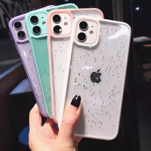 کاور شفاف اکلیلی دور رنگی مدل ستاره مناسب آیفون 11 پرومکس اپل (iPhone 11 Pro Max)
