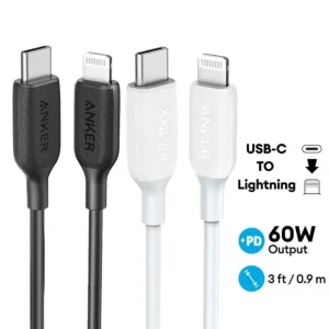 کابل تایپ‌سی به لایتنینگ انکر مدل Anker PowerLine III A8832 طول 0.9 متر