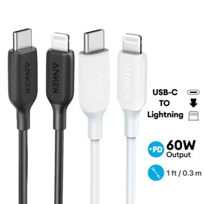 کابل تایپ‌سی به لایتنینگ انکر مدل Anker PowerLine III A8831 طول 0.3 متر