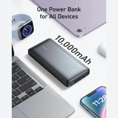 پاوربانک تایپ‌سی و یواس‌بی 25 وات انکر مدل Anker 533 PowerCore A1249 ظرفیت 10000 میلی آمپر