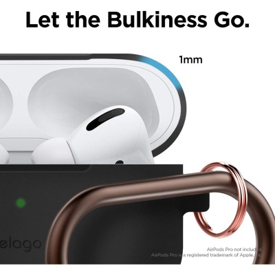 کاور سیلیکونی ایرپاد الاگو مدل Slim Hang Black مناسب ایرپاد پرو اپل AirPods Pro