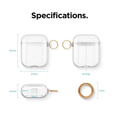 کاور شفاف ایرپاد الاگو مدل Clear Hang مناسب ایرپاد 2 و 1 اپل AirPods 1/2