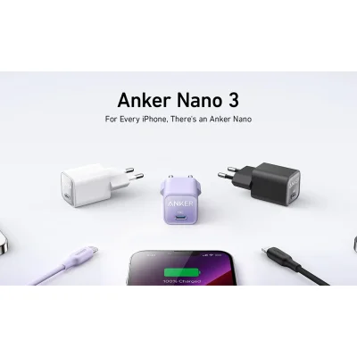 شارژر 30 وات تایپ‌سی انکر مدل Anker 511 Nano 3 30W USB-C Charger A2147