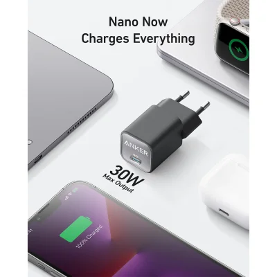 شارژر 30 وات تایپ‌سی انکر مدل Anker 511 Nano 3 30W USB-C Charger A2147