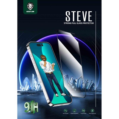 گلس محافظ صفحه شفاف آیفون 13/ 13 پرو و 14 گرین Green iPhone 14/13 Pro/13 9H Steve Clear HD Full Glass