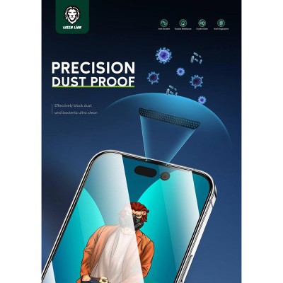 گلس محافظ صفحه شفاف آیفون 14 پرو گرین Green iPhone 14 Pro 3D Desert Clear Round Edge Glass