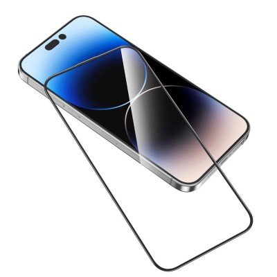 گلس محافظ صفحه شفاف آیفون 15 پرو مکس گرین Green iPhone 15 Pro Max Silicone Plus Clear HD Full Glass