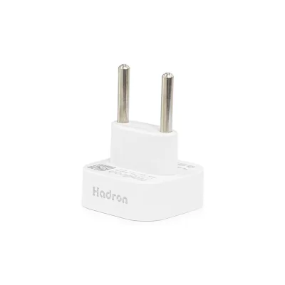 تبدیل دو شاخه برق تیغه ای چراغ دار هادرون Hadron US To EU Power Plug Adapter A08-1