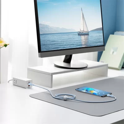 کابل یو اس بی به تایپ‌ سی 100 وات 6 آمپر سوپر فست شارژ باسئوس Baseus Pudding Series 100W 6A USB-A To USB-C طول 1.2 متر