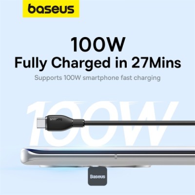 کابل یو اس بی به تایپ‌ سی 100 وات 6 آمپر سوپر فست شارژ باسئوس Baseus Pudding Series 100W 6A USB-A To USB-C طول 1.2 متر