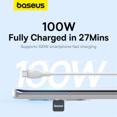 کابل یو اس بی به تایپ‌ سی 100 وات 6 آمپر سوپر فست شارژ باسئوس Baseus Pudding Series 100W 6A USB-A To USB-C طول 1.2 متر